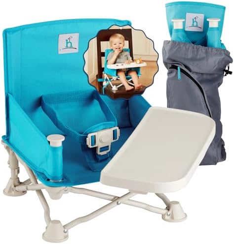 OmniBoost Booster Seat with Tray, Travel High Chair, Baby Chair, Teal by hiccapop