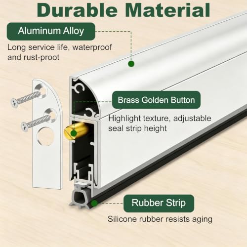 Adjustable Automatic Door Sweep with Neoprene Insert and Hardware - Image 4