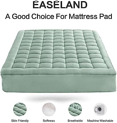 EASELAND Twin XL Mattress Pad Cotton Pillow Top Mattress Topper for Dorm - Image 2
