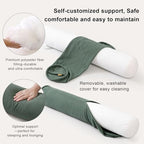 Corduroy Body Pillow, Round Bolster Cylinder Pillow for Adults, Soft Long Support Pillow for Bed & Sofa, Removable Washable Cover,59 x 7.87 Inches,Peacock Blue - Image 3