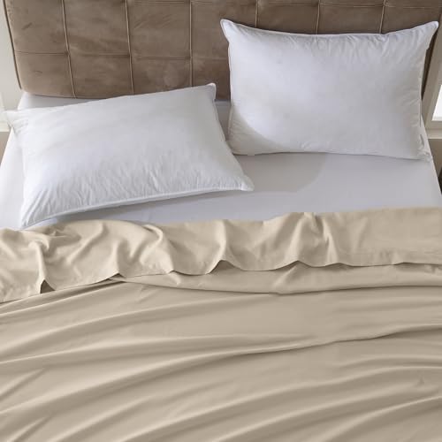 ZPECC King Flat Sheets Only Beige 6 Pack, Color-Coded Hem Threads - Image 7