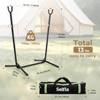 Portable Hammock Stand Only, Lightweight Travel Hammock Chair Stand for Outside, 300 lbs Capacity, for Camping, Travel, Patio & Indoor Use, No Tools Needed, Includes Carrying Case - Image 6