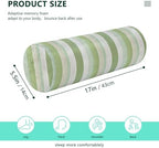Bolster Pillows for Bed Cylinder Neck Roll Pillow Round Pillow Cases Long Cylinder Pillow Memory Foam Back Support LightGreen Stripe - Image 3