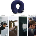 Travel Pillow Push-Button Inflatable U Shaped Neck for Support Airplanes with Packsack and Luggage Clip - Image 5