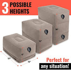 Koala Kloud 3 Height Travel Foot Rest - 2-Pack | Gray Inflatable Foot Rest Pillow, Airplane Footrest for Flights, Car Seat Foot Rest, Airplane Bed for Toddler Airplane Travel Essentials Kids Accessory - Image 3