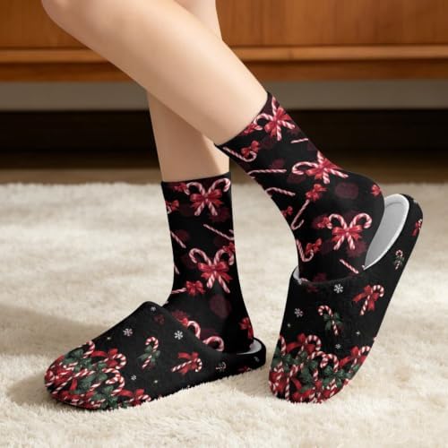 Jeiento Womens Fuzzy Slipper and Socks Winter Warm Gifts for Mom,Wam Cozy Indoor Socks Comfort Home Shoes - Image 2
