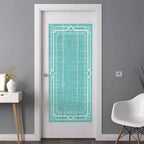 Window Privacy Film Frosted, Turquoise Botanical Non-Adhesive Static Cling Window Tint, Vintage Florals Geometric Minimalist Insulated Windows Frosted Films for Living Room, 35.4 x 78.7 Inches - Image 3