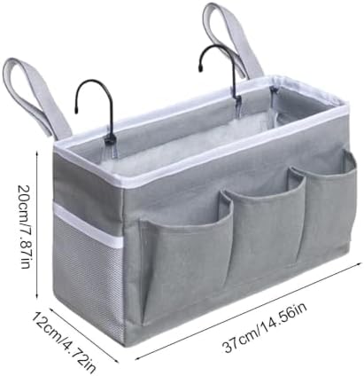 Bedside Storage Organizer Large Capacity Iron Frame Hangable Basket - Image 5