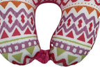 Bookishbunny 2pcs Micro Bead Set U Shaped Neck Travel Pillow 12" x 12" x 4" and Roll Back Pillow Cushion 13" x 7", Various Designs (Pink Wave) - Image 4