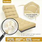 Outdoor Lounge Chair Cushion, Waterproof Replacement Chaise Lounge Cushions for Outdoor Furniture Thickened 71 x 22 x 4.7 Inches Non-Slip Patio Pool Lounge Chair Cushions with Ties (Khaki) - Image 5
