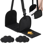 2 PCS Travel Foot Rest for Airplane Flights with 2 Eyeshades, Adjustable Length Foot Hammock Under Desk for Office, Sleep Mask Set with Portable Storage Bag, Portable Leg Support for Travel by Unknown