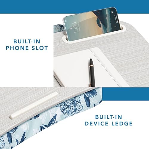 LAPGEAR Designer Lap Desk – Blue Blossoms, Fits 15.6” Laptops - Image 4