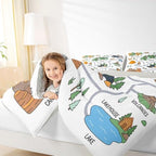 Erosebridal Forest Camping Theme Twin Bedding Set for Kids Girls Boys, Camping Lover Gifts Bed Comforter Set, Outdoor RV Camper Quilt Sets, Rustic Mountain Cabin Room Decor (1 Pillowcase) - Image 7