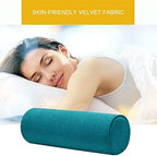 Cylinder Round Memory Foam Support Pillows Cervical Neck Roll Pillow with Pillowcase Soft, Comfortable and Breathable for Sleeping, Chair, Car, Sofa，Travel- Lake Blue24X6 - Image 2