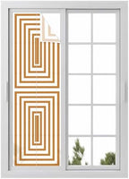 Window Privacy Film Frosted, Burnt Orange Geometric Reusable Static Cling Window Tints, Square Minimalist Modern Heat Control Windows Films for Offices, Balcony, 29.5 x 118 Inches by Unknown