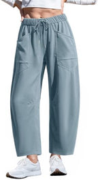 TARSE Women’s Barrel Sweatpants Elastic Waist Wide Leg Pants with Pockets by TARSE