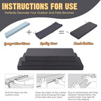 Outdoor Bench Cushion Waterproof with Memory Foam,Patio Bench Cushions for Outdoor/Indoor Furniture Porch Swing Cushion with Handle and Adjustable Strap,Dark Gray Grey,36x18 Inch - Image 5