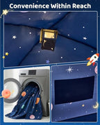 Sumbababy Twin Kids Bed Tent Canopy Galaxy Play Tent Indoor, Blue - Image 6