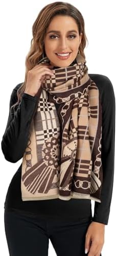 EXTREE Scarfs for Women Pashmina Silky Shawl Wrap for Evening Dressing Blanket Open Front Poncho Cape - Image 3