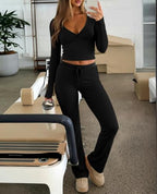 REVETRO Lounge Sets for Women Two Piece Long Sleeve Sexy Pajama Sets - Image 2