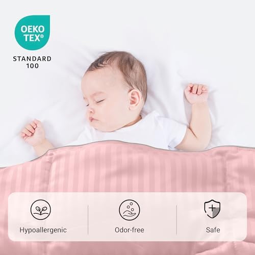 ZPECC Toddler Down Alternative Comforter, 39" x 47", Pink Stripe - Image 4
