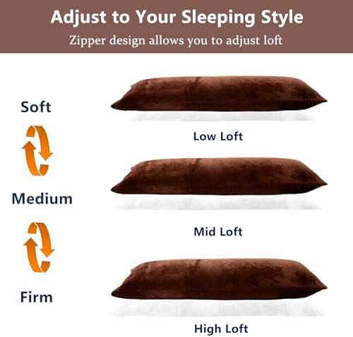 1 MIDDLE ONE Body Pillow, Memory Foam Body Pillows for Adults Sleeping, Long Pillow for Bed, Big Large Firm Full Body Pillow for Side Sleeper, 20x54 Inch, Coffee - Image 5