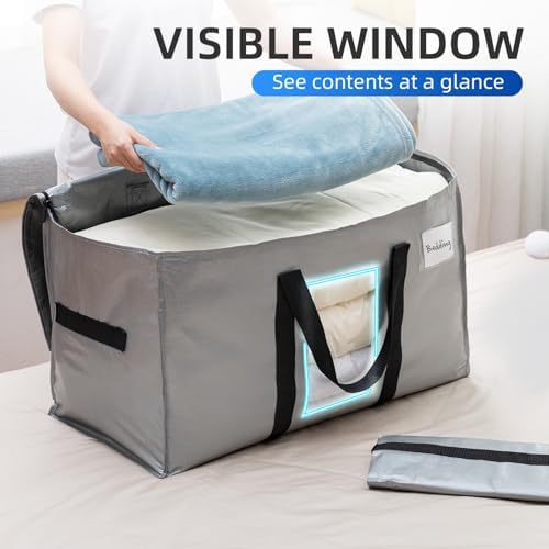 TAILI 12 Pack Silver XXL Moving Bags,Storage Bags with Visible Window - Image 3