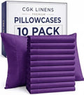 King Pillow Cases - 10 Pack Soft Pillowcase Covers - 20" x 40" (Purple) by CGKUnlimited