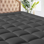 MATBEBY King Size Mattress Pad - Cooling Breathable Mattress Topper, Quilted Fitted Mattress Protector, Pillow Top Mattress Cover with 8-21" Deep Pocket, Machine Washable, Dark Grey, 78x80 Inches by MATBEBY