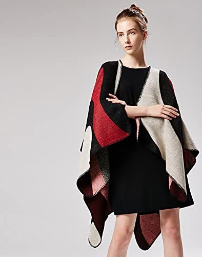 Immerguter Womens Shawl Wraps Sweater Poncho Cape for Winter - Image 4