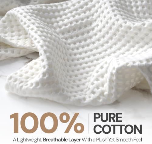 10-Pack Twin 100% Cotton Waffle Blankets, Bulk Box, Hotels & Resorts, White - Image 3