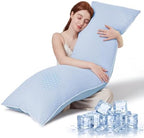 YZ HOME Cooling Body Pillow for Adults,Cold Touch Fabric(Bule,20"x54") by YZHOME