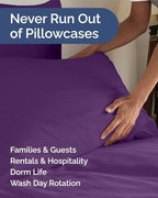 King Pillow Cases - 10 Pack Soft Pillowcase Covers - 20" x 40" (Purple) - Image 5