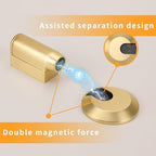 3 Pack Magnetic Door Stopper, Retractable Magnet Floor Door Stop with 0.4 in (10mm) Extension Base, Adhesive Door Magnetic Catch, Door Holder for Gaps Up to 1.4 in (35mm), Brushed Gold BG-3 - Image 3