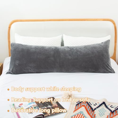 1 MIDDLE ONE Body Pillow, Memory Foam Body Pillows for Adults Sleeping, Long Pillow for Bed, Big Large Firm Full Body Pillow for Side Sleeper, 20x54 Inch, Light Grey - Image 7