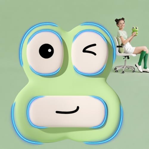 Cute Frog Lumbar Support Pillow for Office Chair, Memory Foam Back Cushion by HOME
