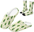 Jeiento Fuzzy Slippers and Sock Set Women's Warm Cozy Memory Foam House Shoes Soft Slip-on Slides by Jeiento