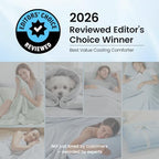 Cozy Bliss Cooling Comforter Twin Size, Cooling Blankets for Hot Sleepers and Night Sweats, Blue Summer Comforter for Twin Size Bed, Breathable Soft Lightweight Silk Smooth - Image 3