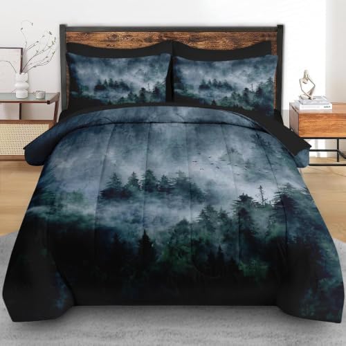 Pamnest Queen Comforter Set with Sheets, 7 Pieces Forest Nature Bedding - Image 3
