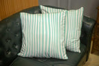 EMMTEEY Green White Vertical Pastel Stripes Pillow Covers 24x24 Set of 2 - Image 6