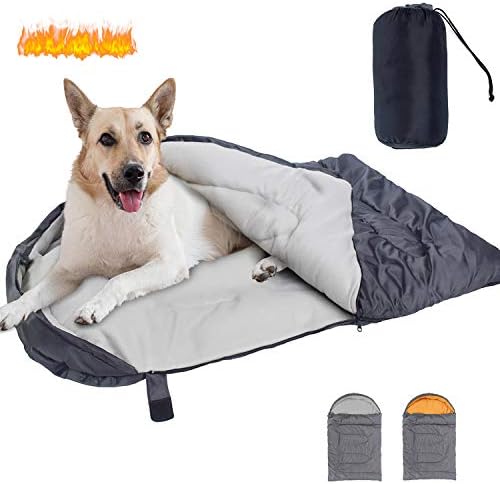 Dog Sleeping Bag Waterproof Warm Packable Dog Bed with Storage Bag for Indoor Outdoor Travel Camping Hiking Backpacking (43''Lx27''W) by KUDESPetHome