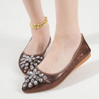 Flats Shoes for Women Rhinestone Wedding Ballerina Shoes Foldable Sparkly Comfort Slip on Flat Dressy Flats - Image 2