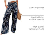 Angerella Womens Elastic High Waisted Palazzo Pants Casual Wide Leg Long Lounge Pant Trousers with Pocket - Image 4