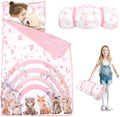 Hooyax Toddler Nap Mat with Pillow & Blanket - Extra Large Size for Toddlers Age 3-7 | Portable Kids Sleeping Bag for Daycare, Preschool, Travel | Roll Up Design for Kids by Hooyax