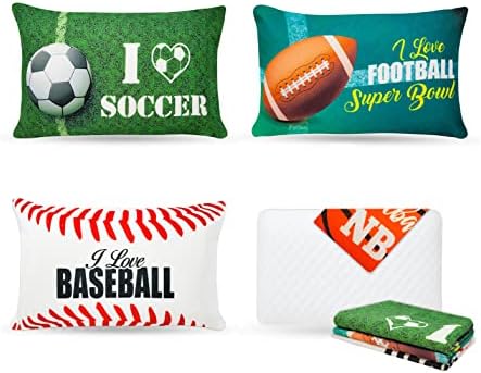 ProComf Travel and Camping Mate/Baby/Kid's/Teen's/Adult's Memory Foam Pillow (Snow White with 4-Sports-Covers) by VISCOLOVE