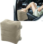 Inflatable Foot Rest Pillow, Portable Travel Foot Rest for Airplane Car Office Home, PVC Flocking Inflatable Footrest Cushion to Improve Circulation and Relieve Fatigue (Dark Gray) - Image 7