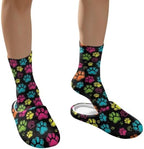 Jeiento Winter Fuzzy Slipper and Crew Socks for Women,Adult Slip-on Close Toe House Slipper,Flat Comfort home Slides - Image 4