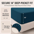 CozyLux Oversized Queen Comforter Set Lyons Blue - 7 Pieces Bed in a Bag - Image 5