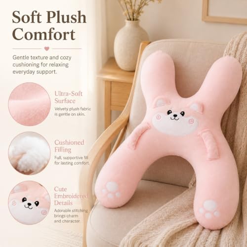 Cozy Travel Pillow with Sleep Mask, H-Shaped Car Neck & Back Support，#G - Image 4