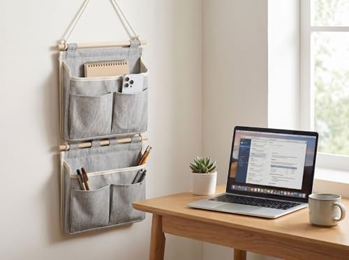 3 Tier Detachable Cotton Linen Wall Hanging Storage Organizer - Image 5